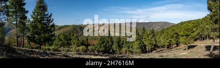 Blick über das Manteigas-Tal. Serra da Estrela - Portugal. Stockfoto