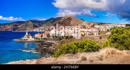 Madeira Island Scenery, Ponta das Gaivotas , malerischer Aussichtspunkt Quinta do Lorde im östlichen Teil in der Nähe der kanischen Stadt Stockfoto