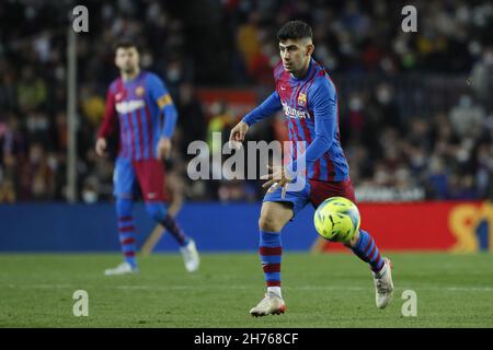 Barcelona, Spanien. 20th. November 2021. Barcelona, Spanien, 20th 2021. November: Yusuf Demir (11 FC Barcelona) während des LaLiga Santander-Spiels zwischen Barcelona und Espanyol im Camp Nou-Stadion in Barcelona, Spanien. Rafa Huerta/SPP Credit: SPP Sport Press Photo. /Alamy Live News Stockfoto