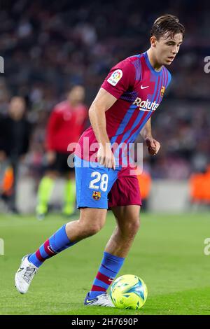 Barcelona, Spanien. 20th. November 2021. Nico Gonzalez in Aktion beim Spiel der La Liga zwischen dem FC Barcelona und der RCD Espanyol im Camp Nou Stadium in Barcelona, Spanien. Quelle: Christian Bertrand/Alamy Live News Stockfoto