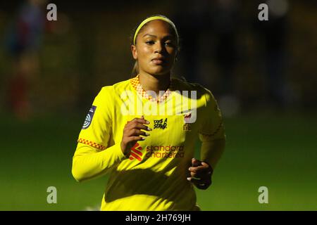 LOCH HETTON LE, GBR. NOV 20th Taylor Hinds of Liverpool gesehen während des FA Women's Championship Matches zwischen Sunderland und Liverpool in Eppleton CW, Hetton am Samstag, 20th. November 2021. (Kredit: Will Matthews | MI News) Kredit: MI News & Sport /Alamy Live News Stockfoto