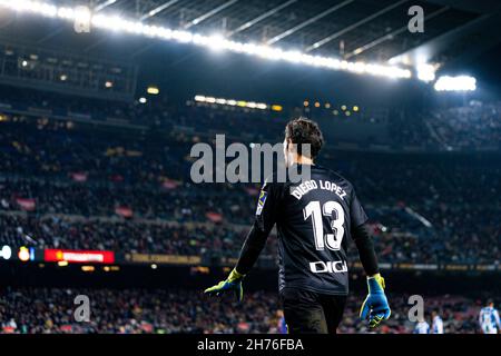 Barcelona, Spanien. 20th. November 2021. Diego Lopez (RCD Espanyol), während des Fußballspiels der La Liga zwischen dem FC Barcelona und der RCD Espanyol, am 20. November 2021 im Camp Nou Stadium in Barcelona, Spanien. Foto: Siu Wu. Kredit: dpa/Alamy Live Nachrichten Stockfoto