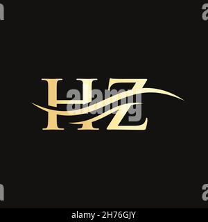 Modernes HZ Logo Design für Geschäfts- und Firmenidentität. Kreativer HZ-Buchstabe mit Luxuskonzept. Stock Vektor