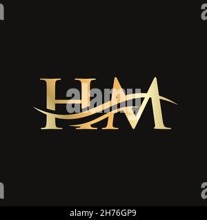 HM-Letter-Logo. Ursprüngliche HM-Brief Business-Logo-Design-Vektor-Vorlage Stock Vektor