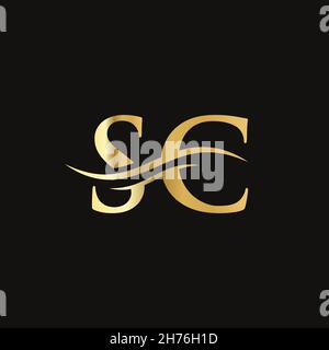 Anfängliches SC-Logo mit verknüpftem Buchstaben. Moderner Buchstabe SC Logo Design Vektor mit modernen trendy Stock Vektor