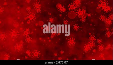 Coronavirus-Zellen. Gruppe von Viren, die Infektionen der Atemwege verursachen. 3D-Illustration 3D-Rendering Stockfoto