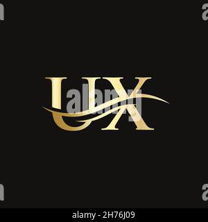 UX Letter Logo. Ursprüngliche UX-Brief-Business-Logo-Design-Vektor-Vorlage Stock Vektor