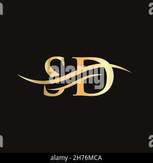 SD-Logo-Design. Ursprüngliches SD-Logo im Letter-Design. Stock Vektor
