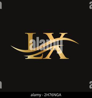 LX Letter Linked Logo für geschäftliche und geschäftliche Identität. Anfangsbuchstabe LX Logo Vektorvorlage. Stock Vektor