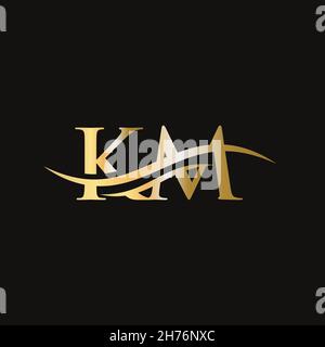 LOGO „KM Letter“. Erste KM Brief Business Logo Design Vektor-Vorlage Stock Vektor