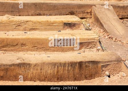 Das Schild 900 markiert die Holzstufe der Manitou-Steigung Stockfoto