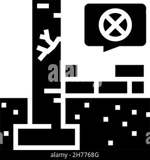 Schwere untergradige Fundamente Glyphen Symbol Vektorgrafik Stock Vektor