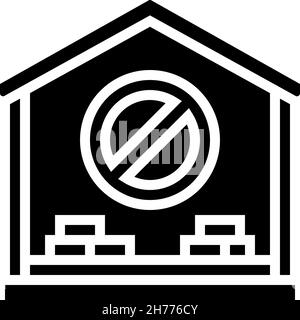 Innenhaus Abriss Glyphe Symbol Vektor Illustration Stock Vektor