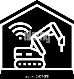 Abbildung des Symbols „Remote Demoltions Building Glyph“ Stock Vektor