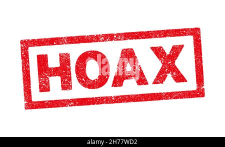 Vektor-Illustration des Wortes Hoax in roter Tinte Stempel Stock Vektor