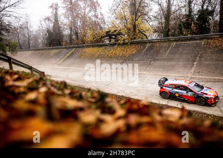 06 Sordo Dani (Spa), Carrera Candido (Spa), Hyundai Shell Mobis World Rally Team, Hyundai i20 Coupe WRC, Aktion während der ACI Rally Monza, 12. Lauf der 2021 FIA WRC, FIA World Rally Championship, vom 18. Bis 21. November 2021 in Monza, Italien - Foto Nikos Katikis / DPPI Stockfoto