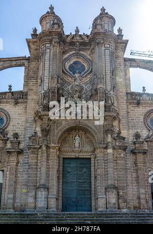 Portada y detalles de la Catedral de Nuestro Señor San Salvador de Jerez de la Frontera Stockfoto