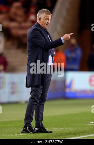 Middlesbrough-Manager Chris Wilder beim Sky Bet Championship-Spiel im Riverside Stadium, Middlesbrough. Bilddatum: Samstag, 20. November 2021. Stockfoto