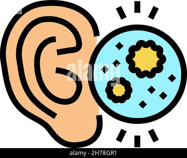 Vektorgrafik für Symbole für Ohrinfektionen Stock Vektor