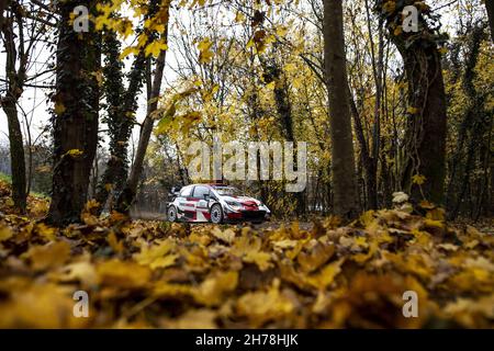 01 Ogier Sebastien (Fra), Ingrassia Julien (Fra), Toyota Gazoo Racing WRT, Toyota Yaris WRC, Aktion während der ACI Rally Monza, 12. Lauf der FIA WRC 2021, FIA World Rally Championship, vom 18. Bis 21. November 2021 in Monza, Italien - Foto: Nikos Katikis/DPPI/LiveMedia Stockfoto