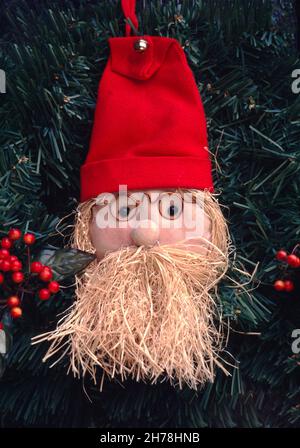Vater Weihnachtskopf mit rotem Hut Stockfoto