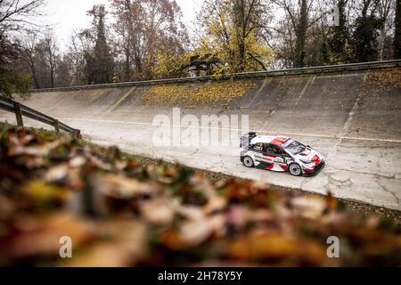 01 Ogier Sebastien (Fra), Ingrassia Julien (Fra), Toyota Gazoo Racing WRT, Toyota Yaris WRC, Aktion während der ACI Rally Monza, 12. Lauf der FIA WRC 2021, FIA World Rally Championship, vom 18. Bis 21. November 2021 in Monza, Italien - Foto: Nikos Katikis/DPPI/LiveMedia Stockfoto