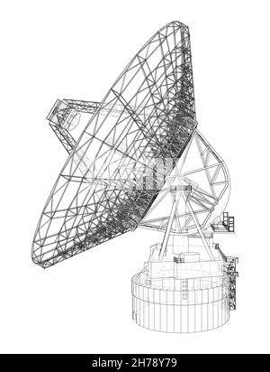 Konzept des Radioteleskops Stockfoto