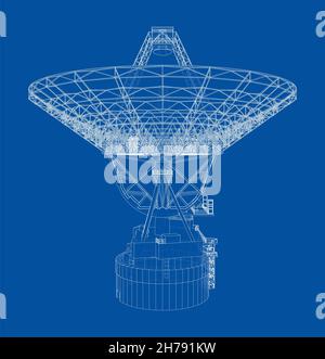 Konzept des Radioteleskops Stockfoto