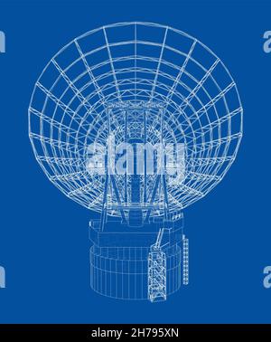 Konzept des Radioteleskops Stockfoto