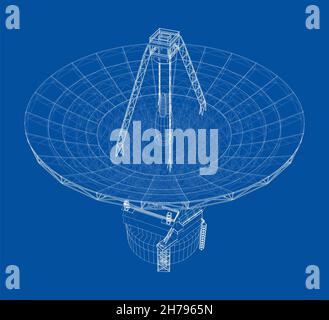 Konzept des Radioteleskops Stockfoto