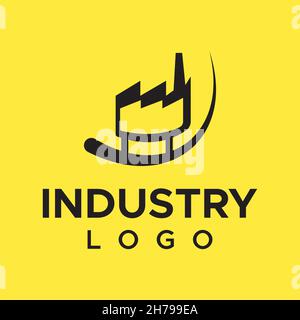 Minimalistisches Industrie-Logo.Einfaches Schwarzes Abstraktes Logo. Stock Vektor
