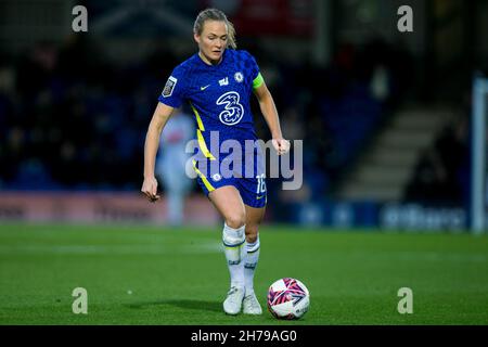 London, Großbritannien. 21st. November 2021. LONDON, GROSSBRITANNIEN. NOVEMBER 21st : während der 2021-22 FA Womens Superleague zwischen dem FC Chelsea und Birmingham City in Kingsmeadow. Quelle: Federico Guerra Morán/Alamy Live News Stockfoto