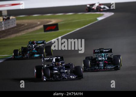 18 STROLL Lance (CAN), Aston Martin F1 AMR21, Action während des Formel 1 Ooredoo Qatar Grand Prix 2021, 20th Runde der FIA Formel 1 Weltmeisterschaft 2021 vom 19. Bis 21. November 2021 auf dem Losail International Circuit, in Lusail, Katar - Foto: Xavi Bonilla/DPPI/LiveMedia Stockfoto