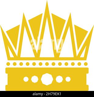 Symbol für die goldene Krone. Königliches Schild. King- oder Queen-Symbol Stock Vektor
