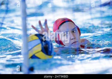 Schwimmbad Polo Natatorio, Rom, Italien, 21. November 2021, E. Eichelberger (SIS Roma) während des Spiels Lille UC gegen SIS Roma - Waterpolo EuroLeague Women Stockfoto