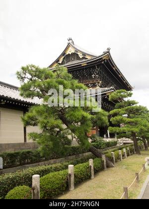 (東本願寺), oder ″das östliche Kloster des ursprünglichen Gelübdes″, ist eine von zwei dominierenden Untersekten des Shin-Buddhismus in Japan. Stockfoto