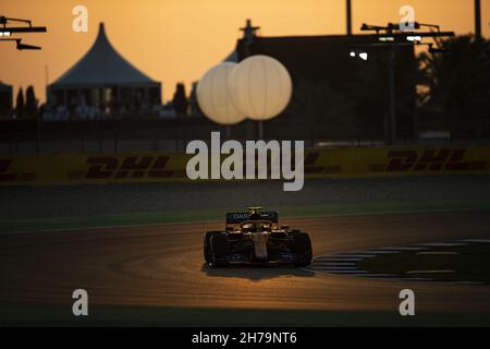 04 NORRIS Lando (gbr), McLaren MCL35M, Aktion während des Formel 1 Ooredoo Qatar Grand Prix 2021, 20th Lauf der FIA Formel 1 Weltmeisterschaft 2021 vom 19. Bis 21. November 2021 auf dem Losail International Circuit, in Lusail, Katar - Foto: Xavi Bonilla/DPPI/LiveMedia Stockfoto