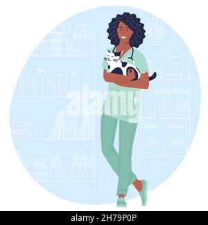 Tierhandlung, Illustrationen für kleine Unternehmen. Stock Vektor