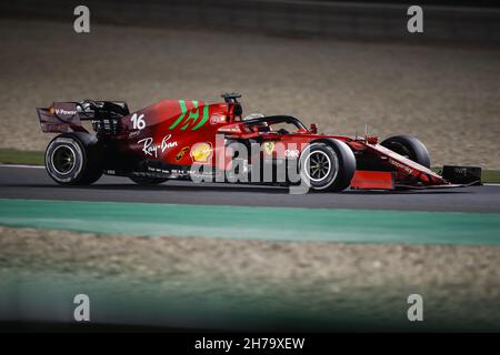 16 LECLERC Charles (mco), Scuderia Ferrari SF21, Aktion während des Formel 1 Ooredoo Qatar Grand Prix 2021, 20th Lauf der FIA Formel 1 Weltmeisterschaft 2021 vom 19. Bis 21. November 2021 auf dem Losail International Circuit, in Lusail, Katar - Foto: Xavi Bonilla/DPPI/LiveMedia Stockfoto