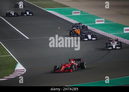 16 LECLERC Charles (mco), Scuderia Ferrari SF21, Aktion während des Formel 1 Ooredoo Qatar Grand Prix 2021, 20th Lauf der FIA Formel 1 Weltmeisterschaft 2021 vom 19. Bis 21. November 2021 auf dem Losail International Circuit, in Lusail, Katar - Foto: Florent Gooden/DPPI/LiveMedia Stockfoto