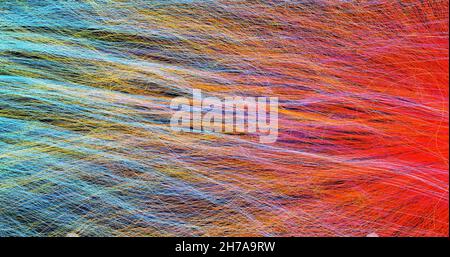 Abstrakter mehrfarbiger Hintergrund von Threads 3D Rendering Stockfoto