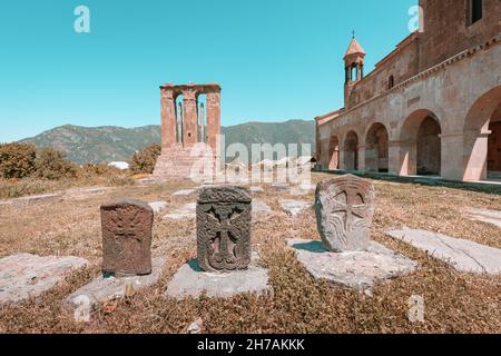 Kirche und Kloster Odzun (6th. Jahrhundert) in der Region Lori in Armenien. Reise- und Sightseeing-Ziele Stockfoto