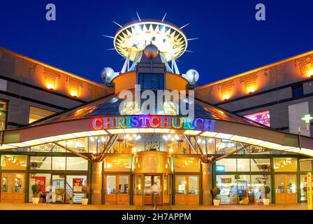 Christchurch Casino an der Dämmerung, Victoria Street, Christchurch, Canterbury, Südinsel, Neuseeland Stockfoto