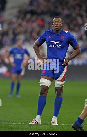 Cameron Woki (#7) im Kampf gegen Frankreich und Argentinien bei den Rugby Autumn Internationals 2021 am Freitag, den 6. November 2021. Frankreich besiegte Argentinien mit 29:20. (Jiro Mochizuki / Bild des Sports) Stockfoto