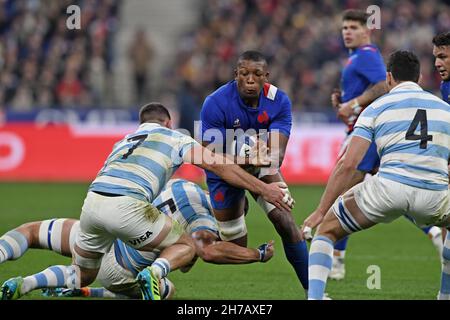 Cameron Woki (#7) im Kampf gegen Frankreich und Argentinien bei den Rugby Autumn Internationals 2021 am Freitag, den 6. November 2021. Frankreich besiegte Argentinien mit 29:20. (Jiro Mochizuki / Bild des Sports) Stockfoto