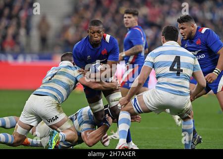 Cameron Woki (#7) im Kampf gegen Frankreich und Argentinien bei den Rugby Autumn Internationals 2021 am Freitag, den 6. November 2021. Frankreich besiegte Argentinien mit 29:20. (Jiro Mochizuki / Bild des Sports) Stockfoto