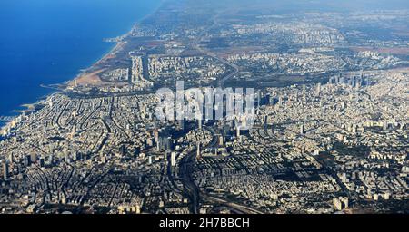 Luftaufnahme von Tel Aviv, Israel. Stockfoto