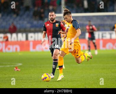 Genua, Italien. 22nd. November 2021. Italienische Serie A, CFC Genua und AS Roma Credit: Nderim Kaceli/Alamy Live News Stockfoto