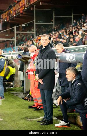 Genua, Italien. 22nd. November 2021. Italienische Serie A, CFC Genua und AS Roma Credit: Nderim Kaceli/Alamy Live News Stockfoto