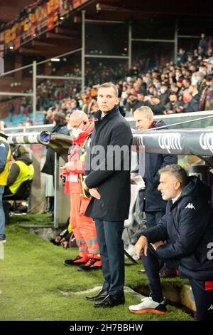 Genua, Italien. 22nd. November 2021. Italienische Serie A, CFC Genua und AS Roma Credit: Nderim Kaceli/Alamy Live News Stockfoto